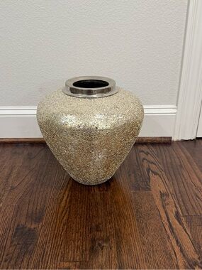 Decorative Silver Large Table Vase - Sparkling Home Accent